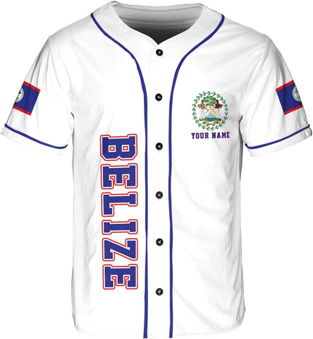Personalized Belize Baseball Jersey Shirt, Belizean Flag Jersey, Belizean Pride Jersey for Men and Women