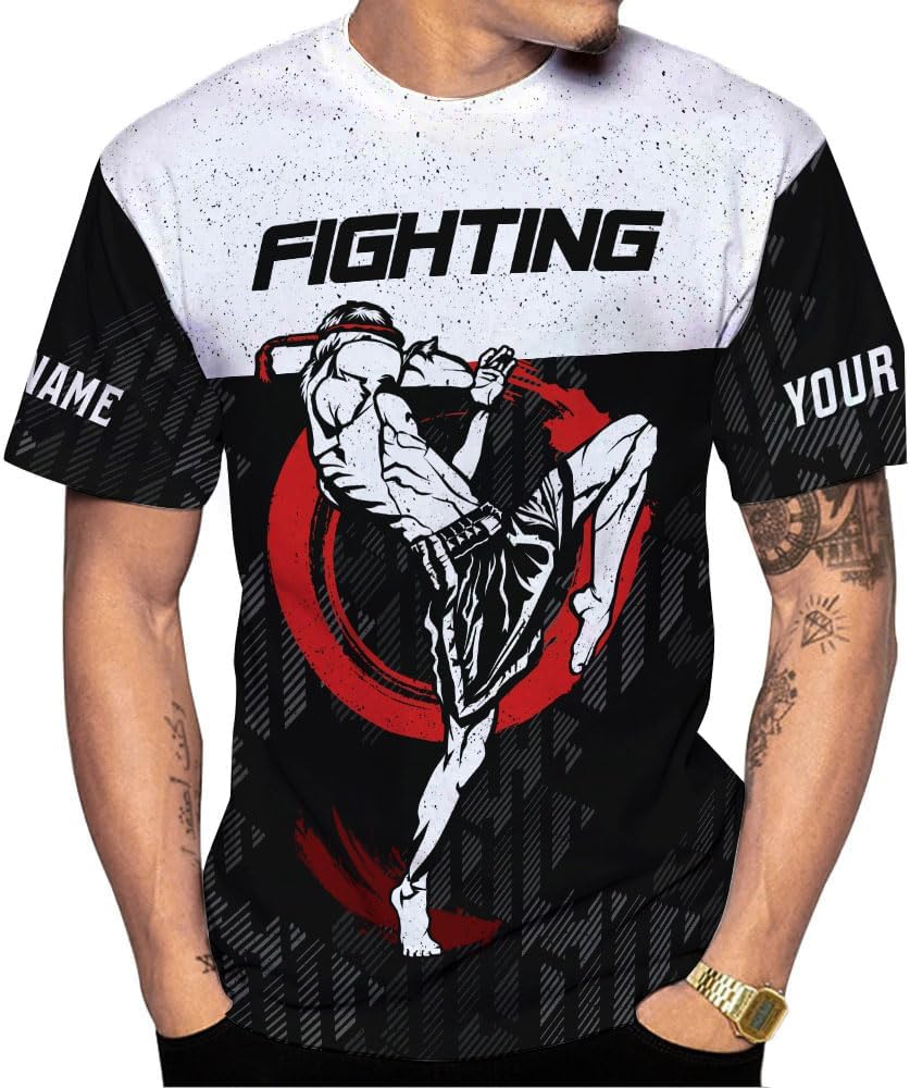 MAPrints Personalized Name Muay Thai Pride Shirt for Men
