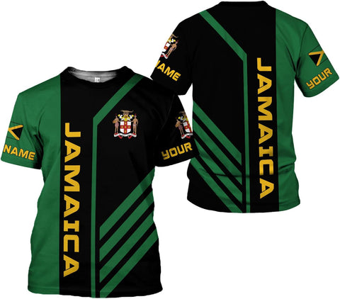 MoonArt Personalized Jamaica Shirt Custom Jamaica Flag Lion Hoodie for Men and Women, Jamaican Pride T-Shirt, Jamaicana