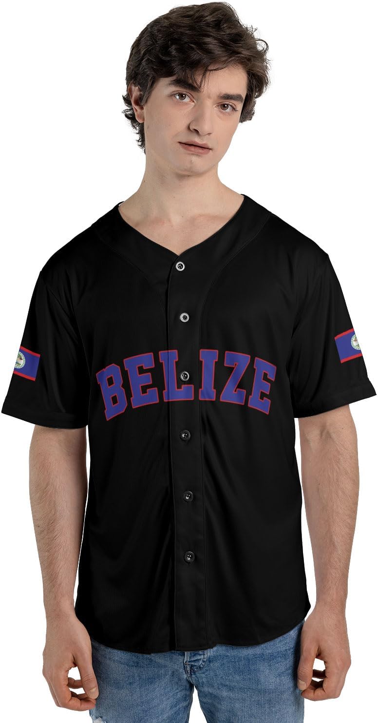Personalized Belize Baseball Jersey Shirt, Belizean Flag Jersey, Belizean Pride Jersey for Men and Women