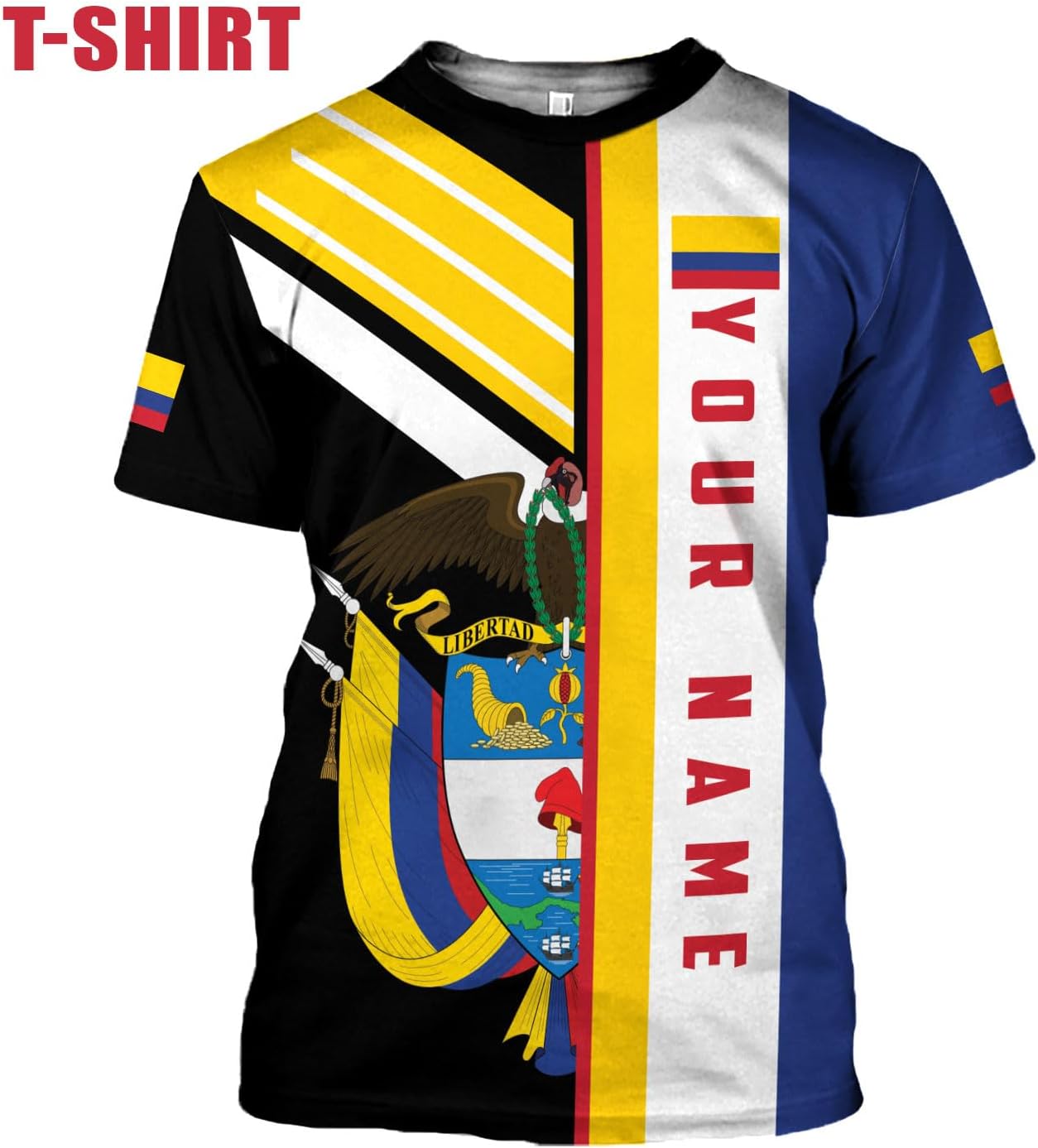 Mostprints Personalized Colombia Shirt 3D, Custom Colombia Flag Shirts for Men Women, Colombian Pride T-Shirt, Unisex Shirt