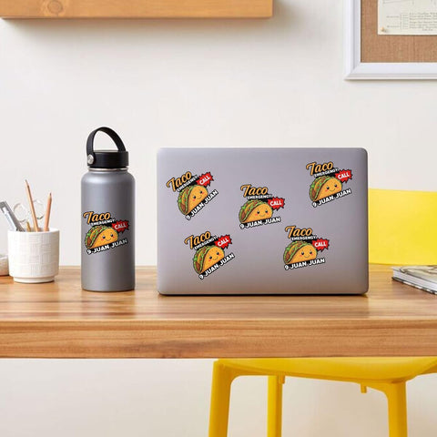(3Pcs) Taco Emergency Call 9 Juan Juan Sticker, Taco Bumper Sticker Tacos Decal Funny Taco Lover Sticker, Funny Cinco De Mayo Mexico Sticker-stickers For Laptop Water Bottle Phone Car Window Helmet 3"