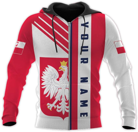 Vybonz Personalized Poland Hoodie Women & Men 3D, Poland Pride Shirt Polish Eagle