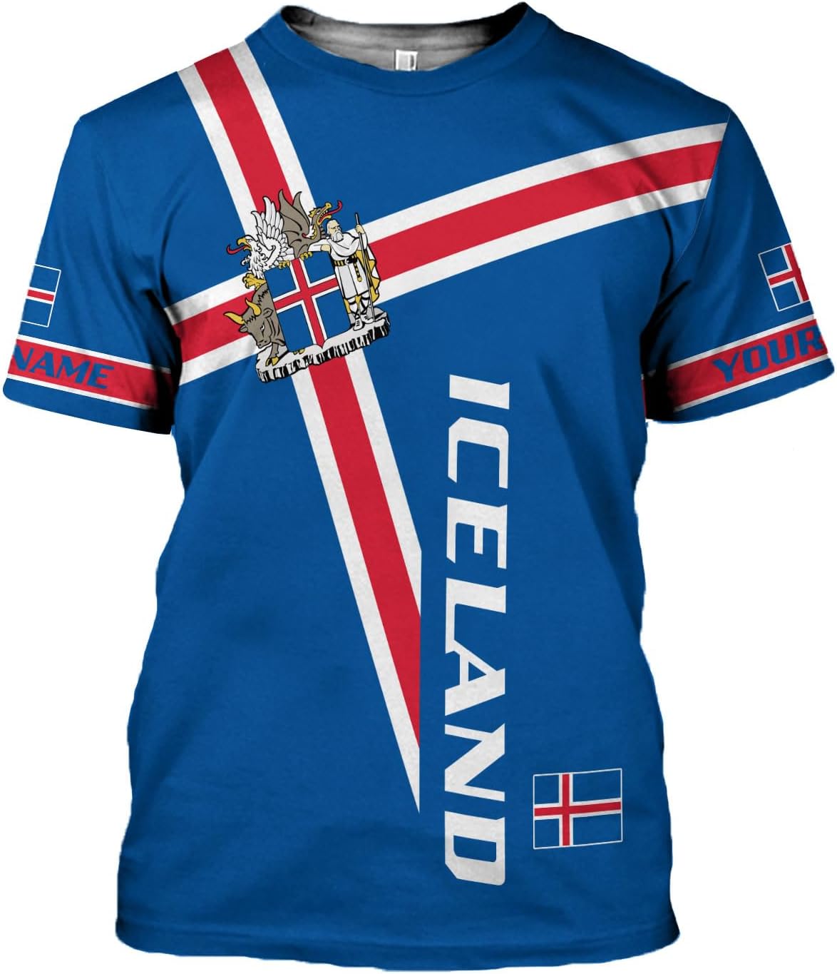 MoonArt Personalized Iceland Shirt 3D, Reykjavik Souvenir Tshirt Icelandic Pride Flag T-Shirt Men Women Shirts