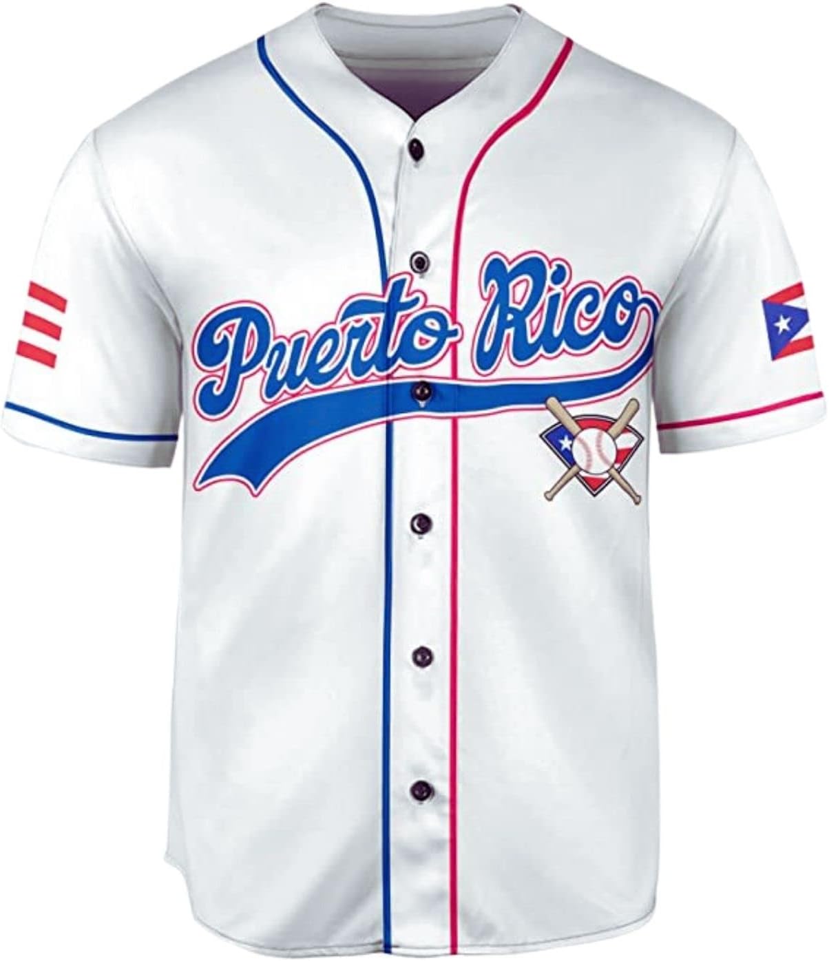 Mostprints Personalized Puerto Rico Baseball Shirt, Customized Team Name Puerto Rican Baseball Jersey for Men and Women S-5XL