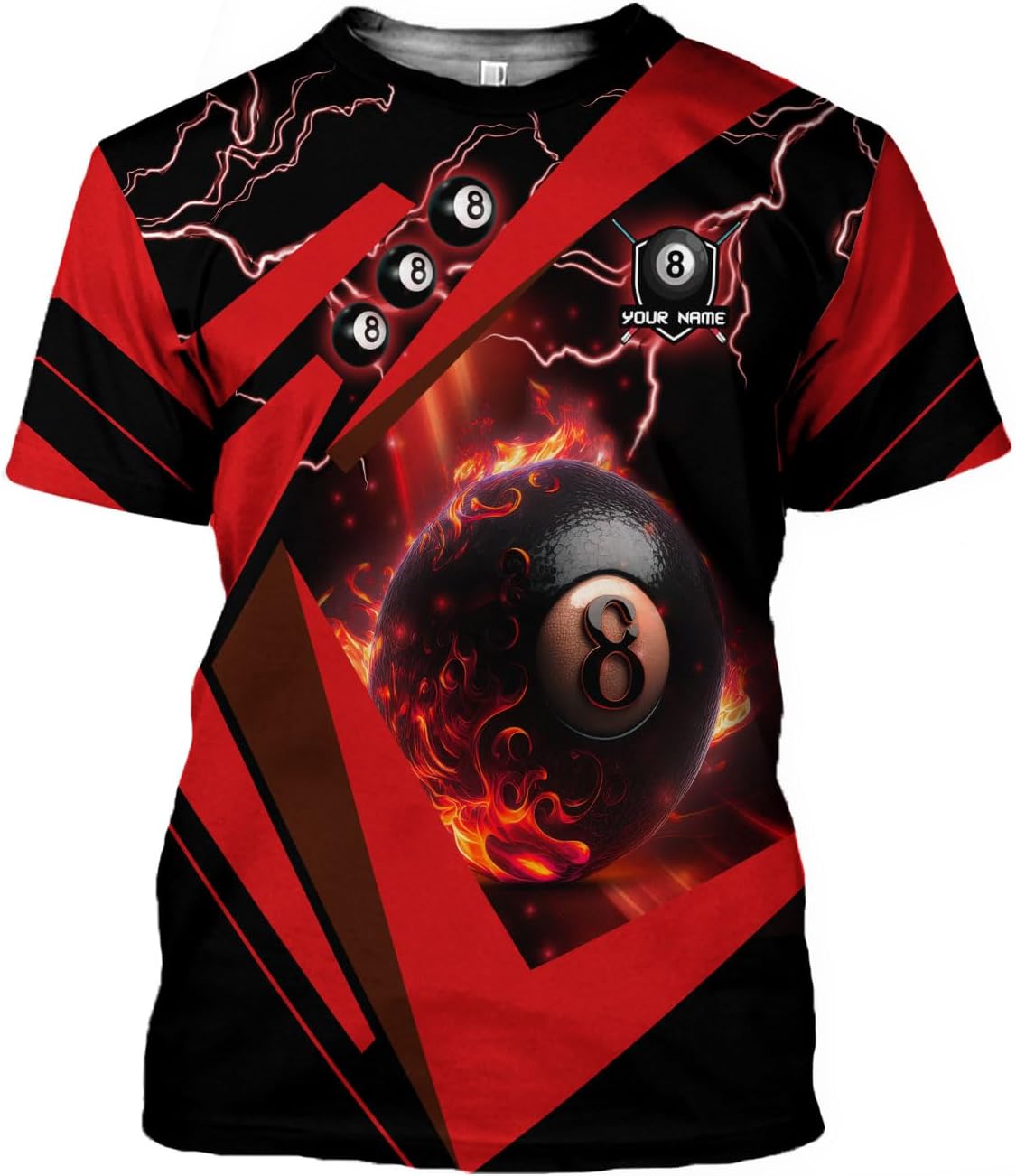 Pretyprints Personalized 3D Billiard Shirt Custom Name Men Women Team Apparel Pool 8 Ball Flag Tshirt Billiards Shirts Gift