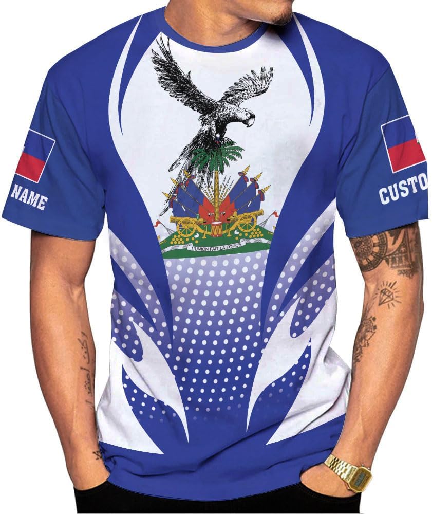 Personalized Haiti 3D Shirt, Haitian Flag Shirt, Haitian Shirt for Women, Haitian Outfit for Men, Ayiti 1804 Haitian Pride