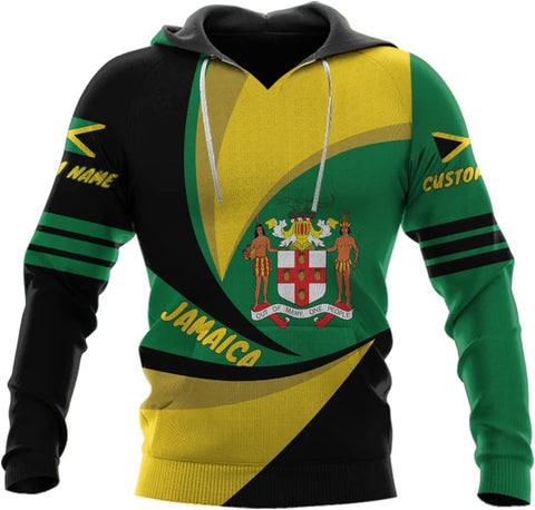 Personalized Jamaica Shirt Custom Jamaica Flag Lion Hoodie for Men and Women, Jamaican Pride Hoodie, Jamaicana Hoodie