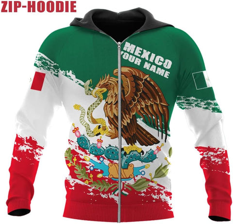 Personalized Name Mexican Hoodie 3D, Customized Mexican Hoodies for Men, Unisex Mexico Hoodie 3D, Mexico Hoodies for Men, Mexico Flag Gift for Women, T Shirt, Zip Up Hoodie, Sweatshirt HD42