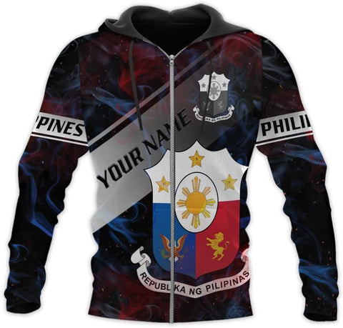 Mostprints Personalized Name Philippines Shirts 3D, Filipino Flag Pride Shirt Philippines Shirt Flag Tshirt for Men Women S-5XL