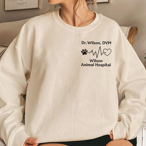 Personalized Veterinarian Embroidered Sweatshirt, Custom Vet Tech Shirt, Veterinary Technician Week Gifts, Veterinary Gifts
