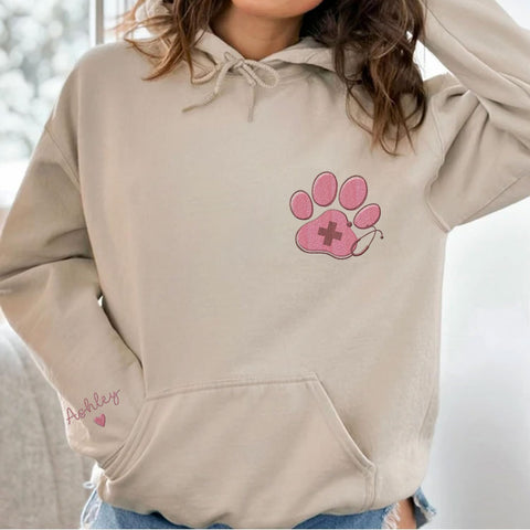 Leeprints Personalized Embroiderd Veterinary Medicine Sweatshirt - Vet Tech Sweater, Veterinarian Gift, Vet Med Staff Gifts