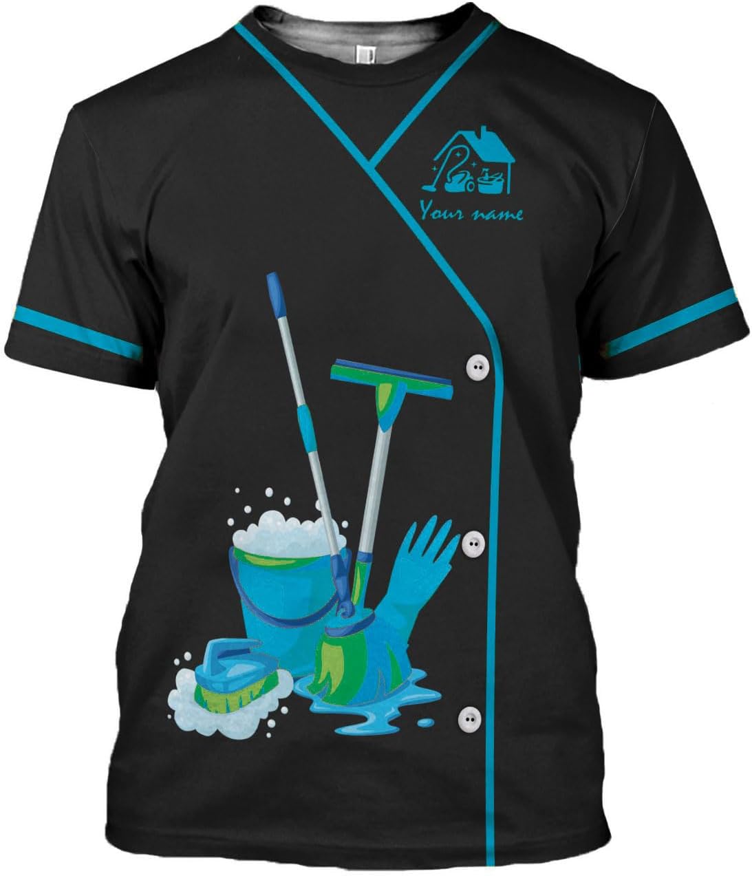 Custom 3D Housekeeping Shirt for Women Men Personalized Cleaning Outfit Gift Housekeeper Cleaner Tshirt Housekeeping Uniform