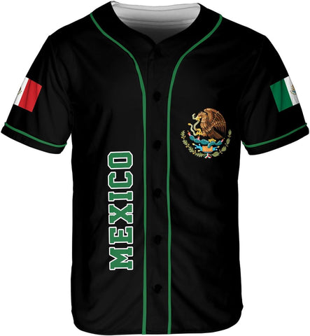 Mostefy Custom Mexico Baseball Jerseys Mexican Eagle & Flag Shirt for Teams, Mexico Shirts for Men & Women Size S-5XL