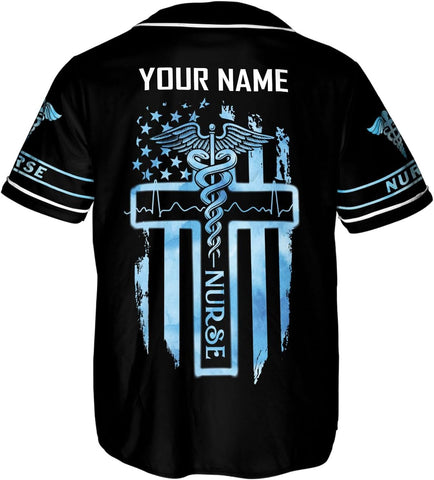 Woseprints Personalized Nurse Baseball Jersey Shirt, Nurse Graduation Gifts Funny Nurse T-Shirt Gift Nursing Emergency Shirts