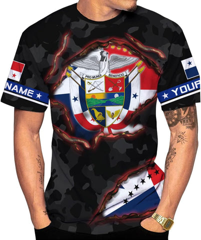 Mostefy Personalized Panama Shirt 3D, Panama Camisa Shirt, Panamanian Flag Pride Shirts Panama Hombres Camisa Men Women