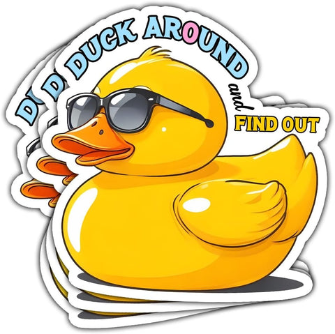 (3Pcs) Duck Around and Find Out Sticker Funny Meme Cool Duck Decal, Duck Vinyl Sticker, Duck Head Sticker, Find The Duck Vinyl Sticker - Stickers for Laptop Water Bottle Phone Car Window Helmet 3"