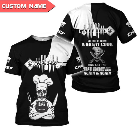 Personalized Chef Shirt Master Chef 3D Shirts Chef Gifts Custom Name Chefs Shirt for Men and Women, Tshirt Chef Utility Shirt