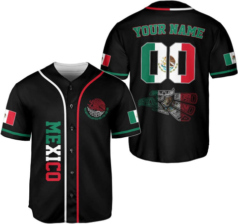 AOVL Custom Mexico Baseball Jersey for Men Women Eagle Flag Mexico Shirt Personalized Mexicano Mexico Jerseys Camisa 3D