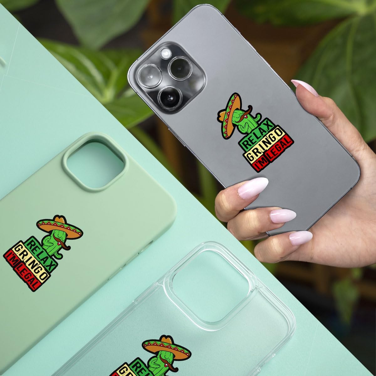 3 Pcs Relax Gringo Im Legal Sticker, Relax Gringo Im Legal Sticker for Car, Relax Gringo Calcomanías De Mexico Funny Immigrant Calcomanias Mexico Mexican Cactus Stickers for Truck Car Helmet G2