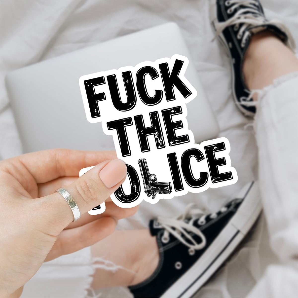 3 Pcs Fuck The Police Sticker, Funny Police Stickers, Protest Decal Stickers for Car - Vinyl Sticker 3 Inches for Water Bottles Laptop Phone Car Helmet Hard Hat