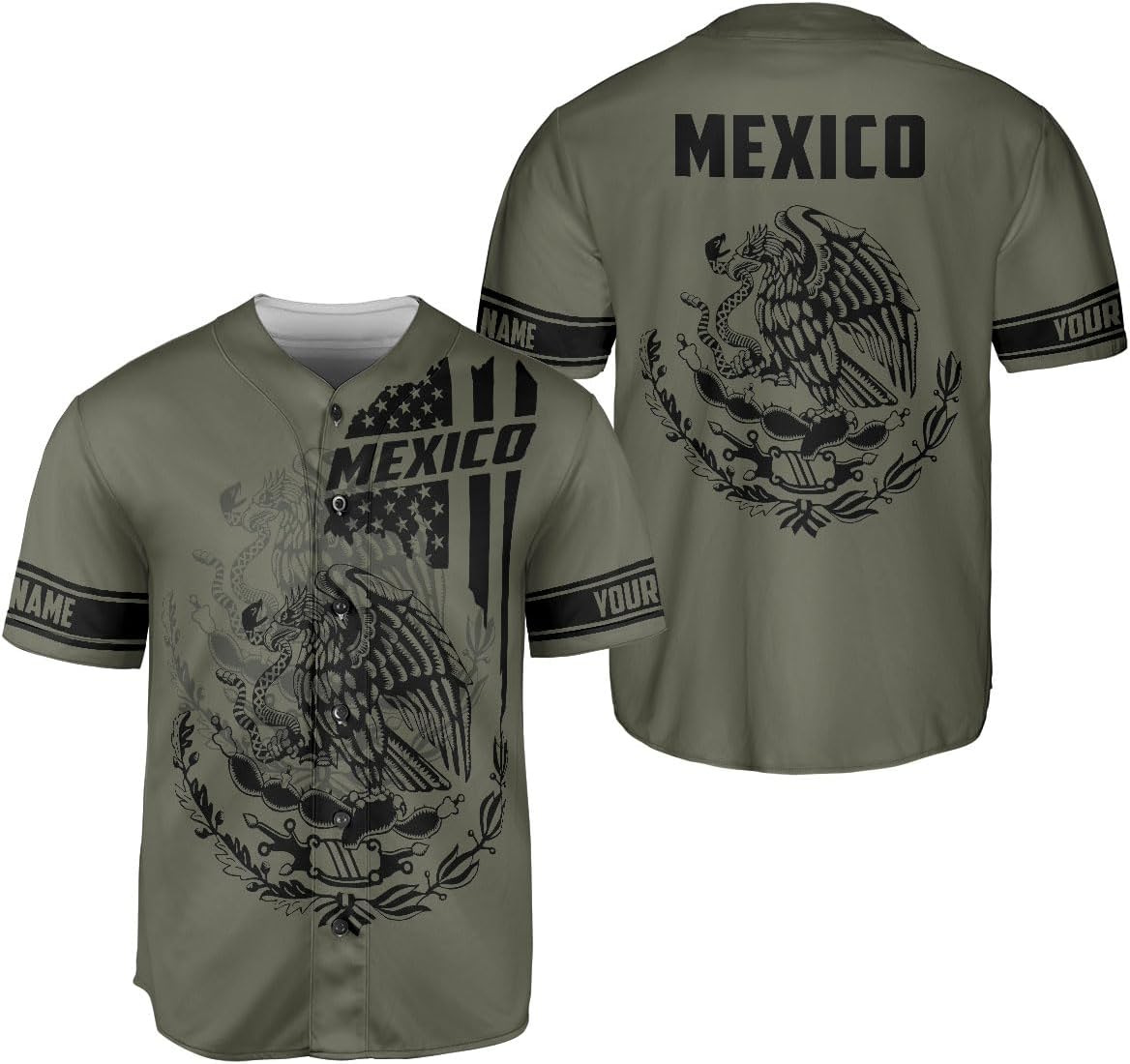 RoyalBro Personalized Mexico Baseball Jersey, Mexican Jersey for Men & Women, Mexican Flag Jersey, Mexico Shirt Camisa
