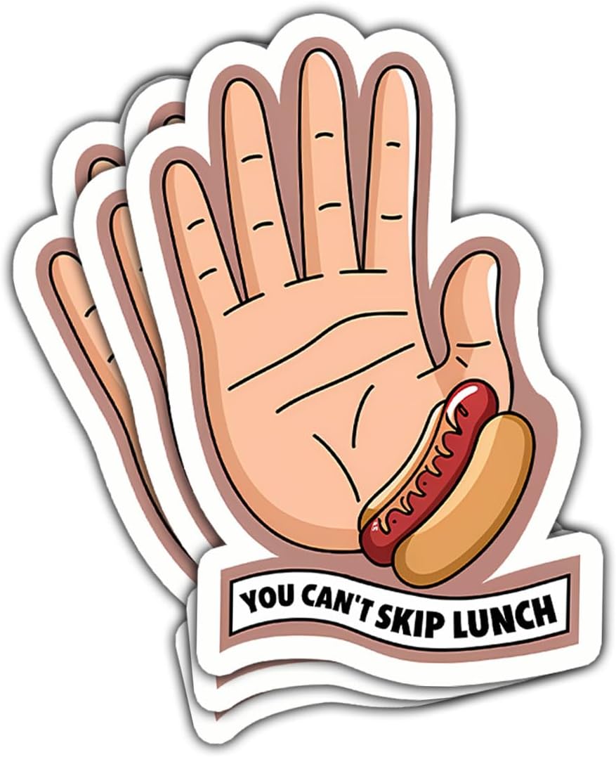 3 Pcs You Can't Skip Lunch Sticker I Think You Should Leave Sticker, Sarcastic Humorous Bumper Sticker Hotdog Sticker- Funny Vinyl Sticker 3 Inches for Water Bottles Laptop Phone Car Window Helmet