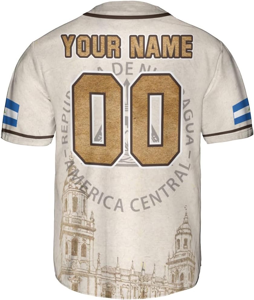 Personalized Nicaragua Baseball Jersey, Custom Nicaragua Baseball Jersey for Men & Women, Nicaraguan Camisas Shirt