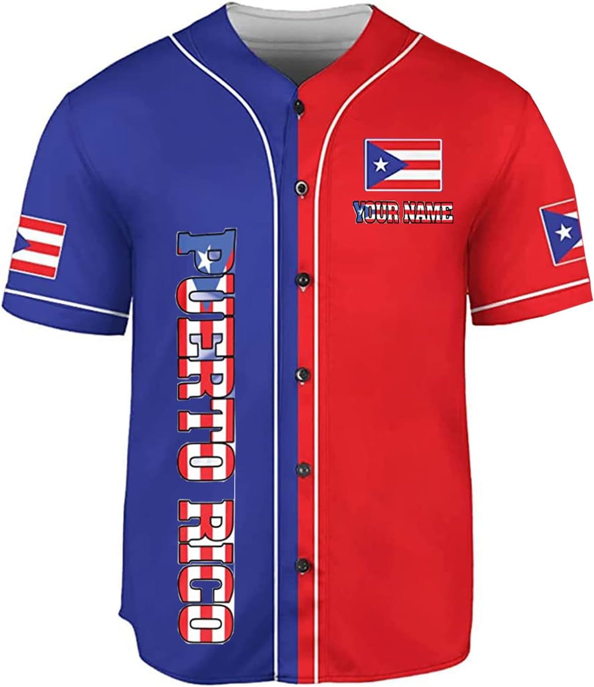 RoyalBro Personalized Puerto Rico Baseball Shirt - Custom Team Name, Puerto Rican Baseball Jersey for Men