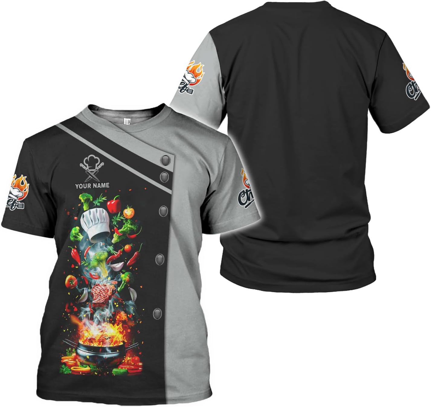 Custom Personalized 3D Chef Shirt Gifts for Lover