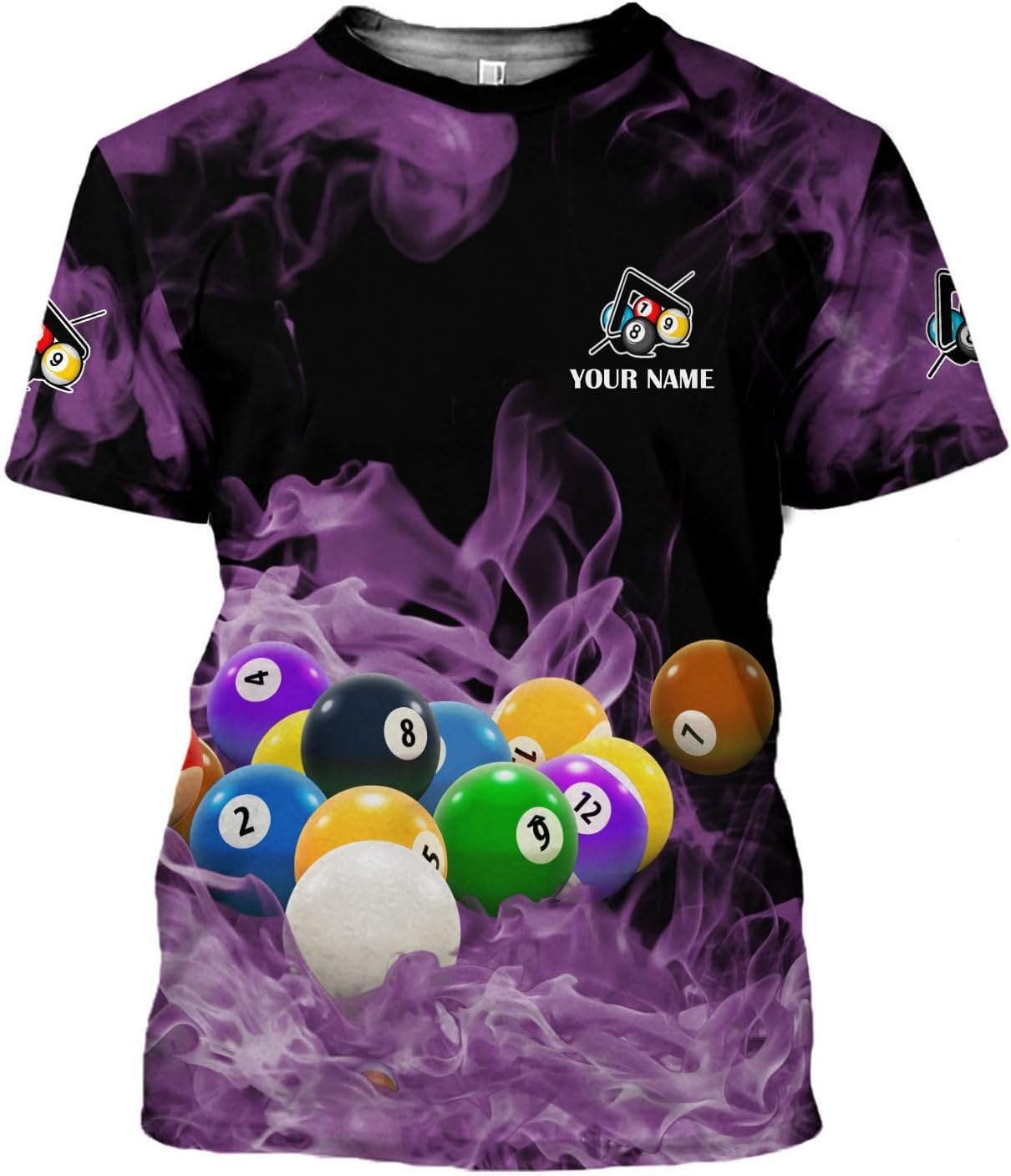 Parvii Personalized Billiards Shirt for Men, 8 Ball Pool Shirt, Billiards Gift