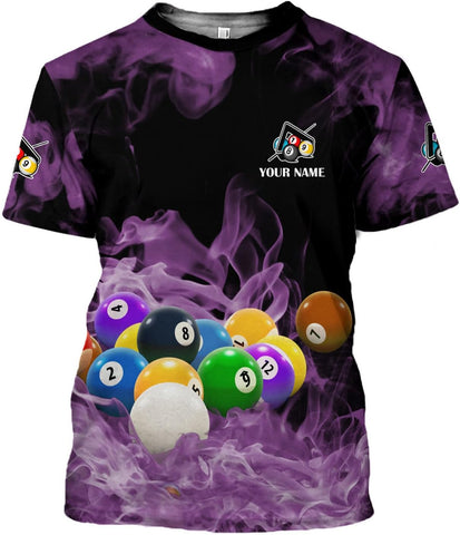Parvii Personalized Billiards Shirt for Men, 8 Ball Pool Shirt, Billiards Gift