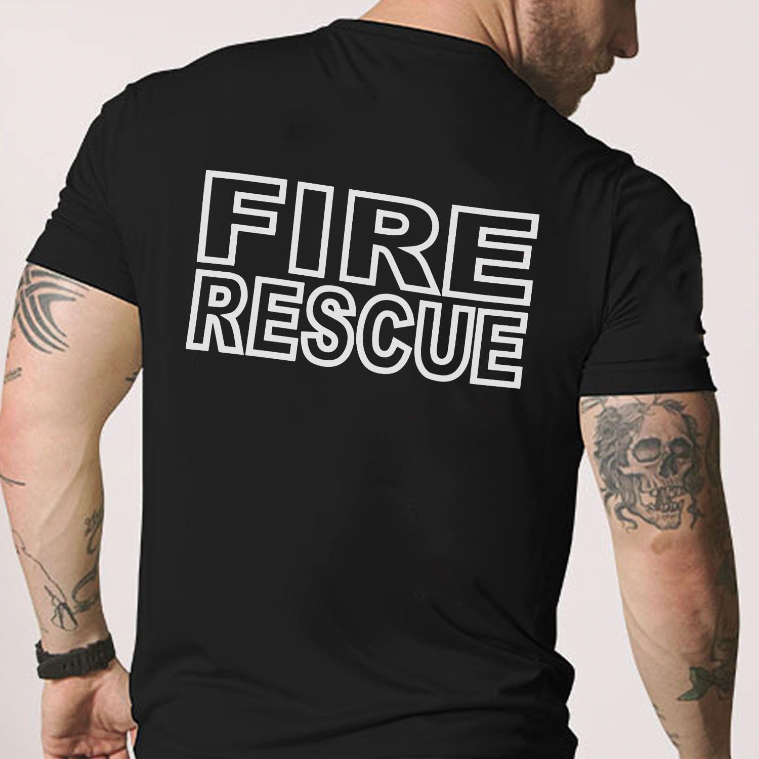 Pesonalized Red Line Fire Fighter T-Shirt, Fire Fighter T Shirt, Fire Department Shirts for Men, Fire Rescue Shirt