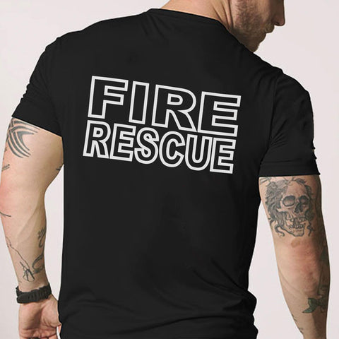 Pesonalized Red Line Fire Fighter T-Shirt, Fire Fighter T Shirt, Fire Department Shirts for Men, Fire Rescue Shirt