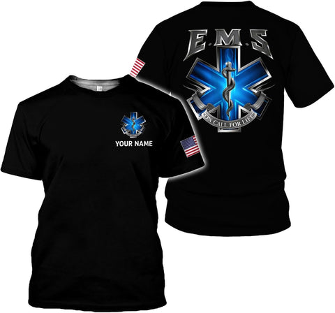 Mostprints Personalized EMT Shirt, EMS Shirt, Customized EMS Shirts,EMT Paramedic Uniform Emergency Medical Technician Shirts