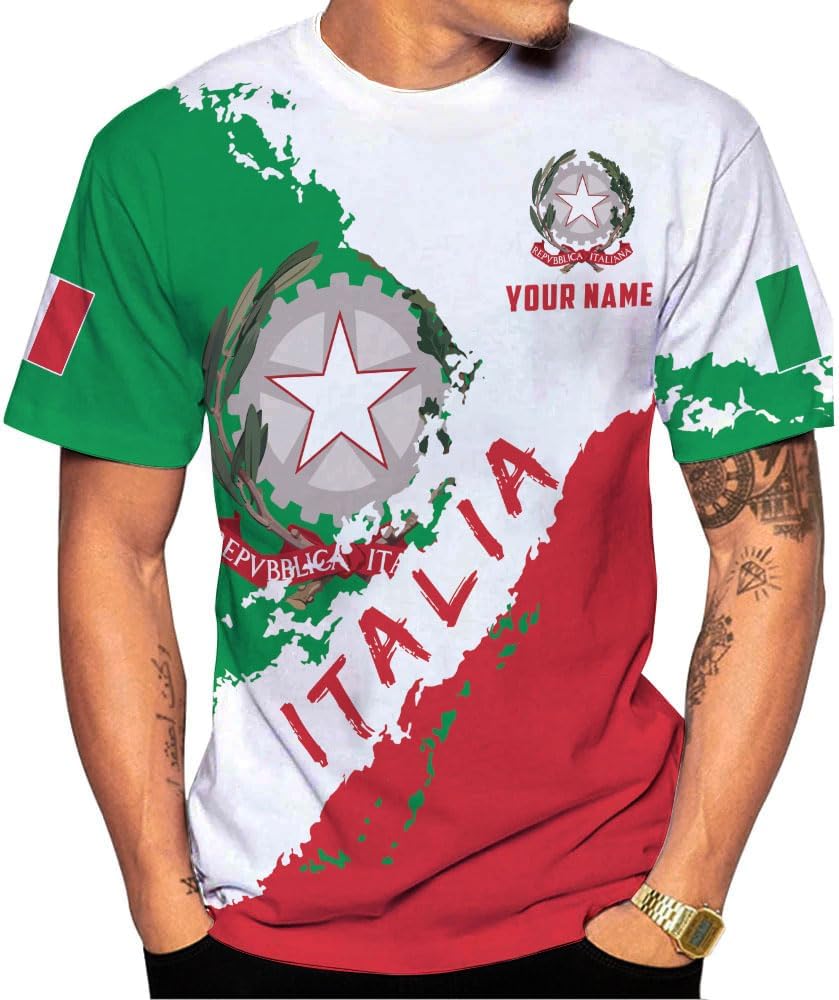 Parvii Personalized Italian Shirt, Italian Shirts for Men & Women, Italia T Shirts, Italy Tshirt, Italian Flag Shirt Gift