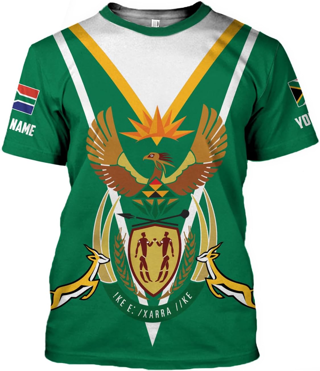 MoonArt Personalized South Africa 3D Shirt, African Pride T-Shirt, South Africa African Flag National Tshirt South African