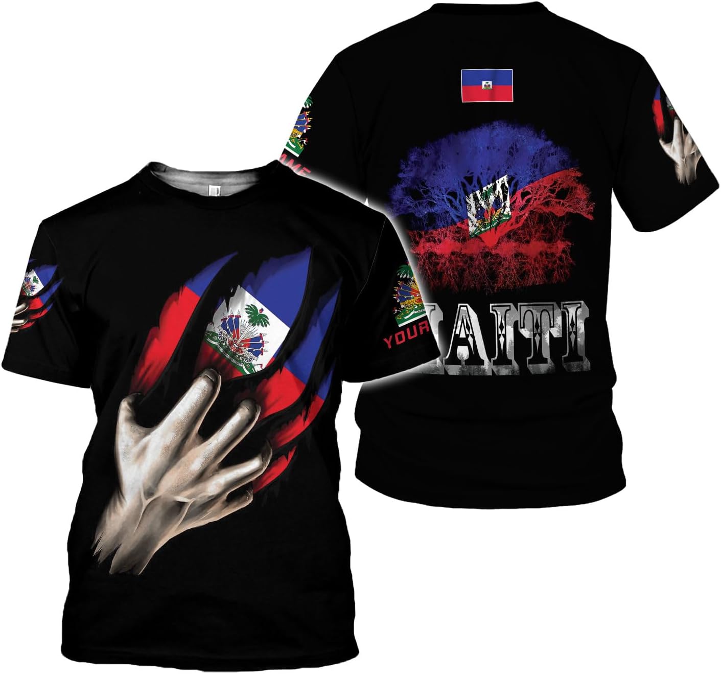 Mostprints Personalized Haiti Shirt 3D, Haitians Flag Pride Shirt, Haiti Shirts for Men & Women, Haitian Pride Tshirt S-5XL