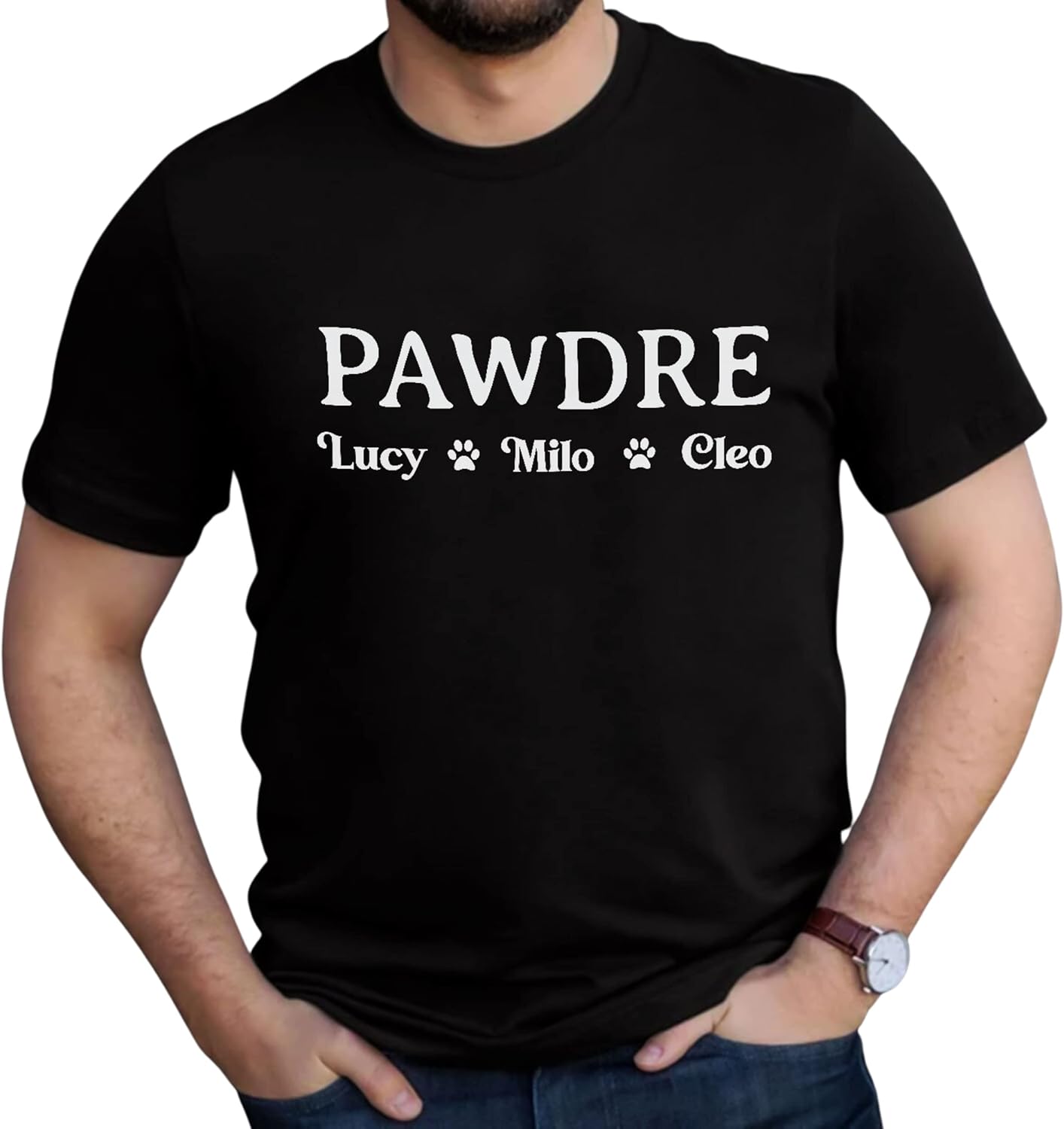 Personalized Dog Dad Shirts for Men, Best Dog Dad Ever Tshirt Gifts Fathers Day, Custom Funny Dogfather T-Shirt (TS21)