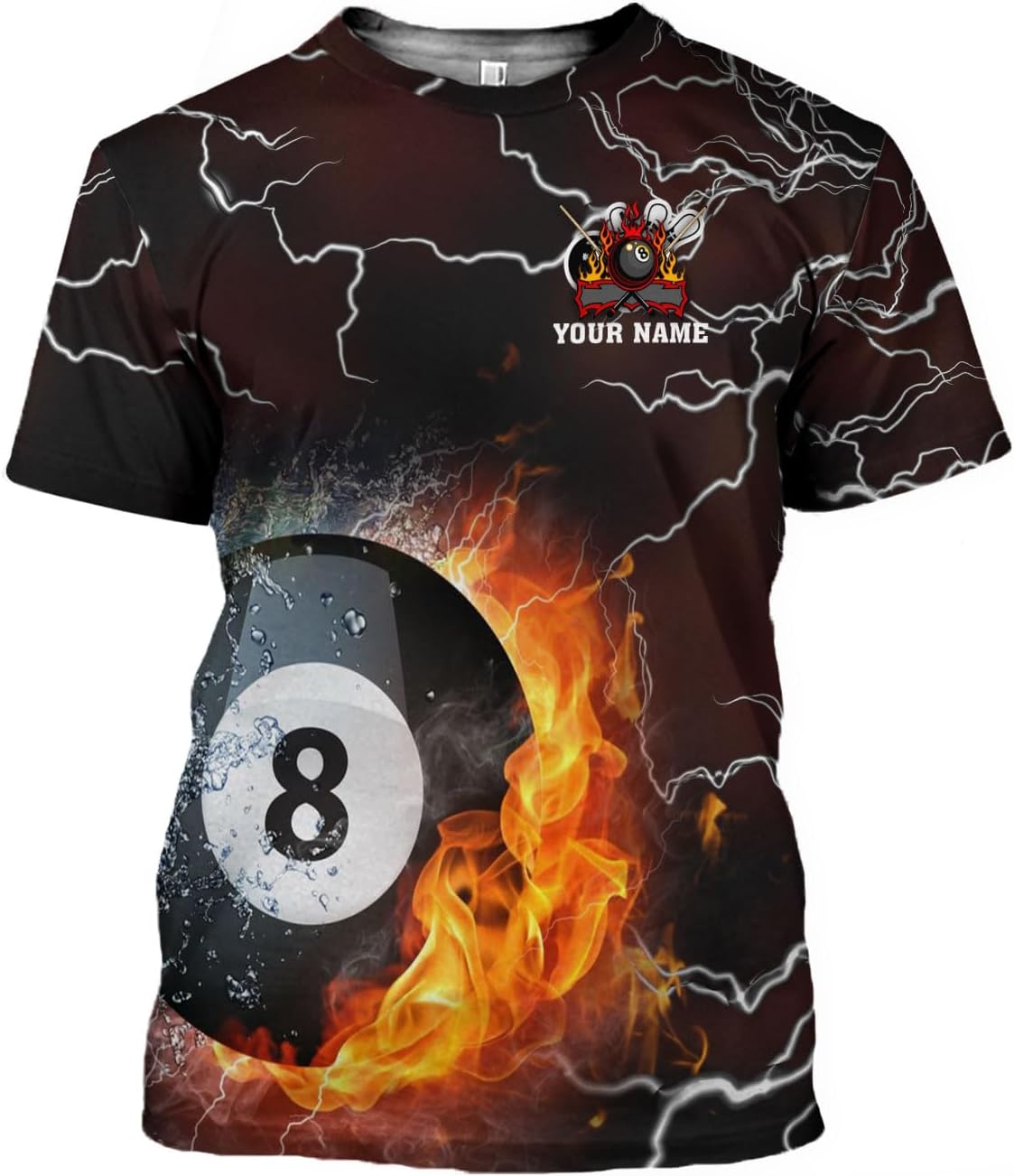 Ligthuy Personalized Name Billiard Shirts 3D, Billiards Shirt 8 Ball Billiard Shirt Custom Men's Pool Men Women\u2026