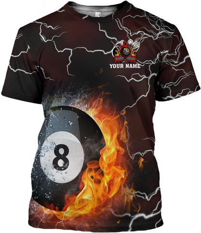 Ligthuy Personalized Name Billiard Shirts 3D, Billiards Shirt 8 Ball Billiard Shirt Custom Men's Pool Men Women\u2026