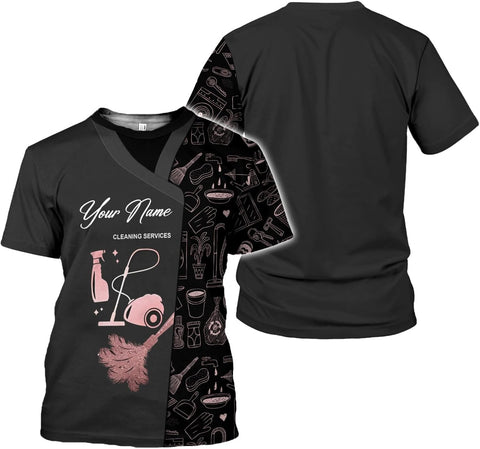 MAPrints Personalized Name Housekeeping Shirt 3D All Over Print, Cleaning Service Tshirt, Gifts for Housekeeper Men and Women