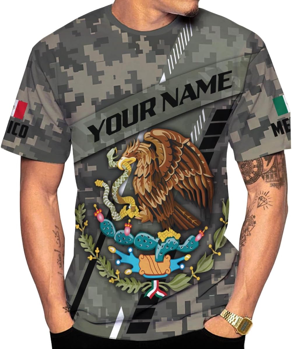 Mostefy Personalized Name Mexican Shirts for Men 3D, Customized Mexico Shirts for Men, Mexico Shirts for Women Mexico Shirt