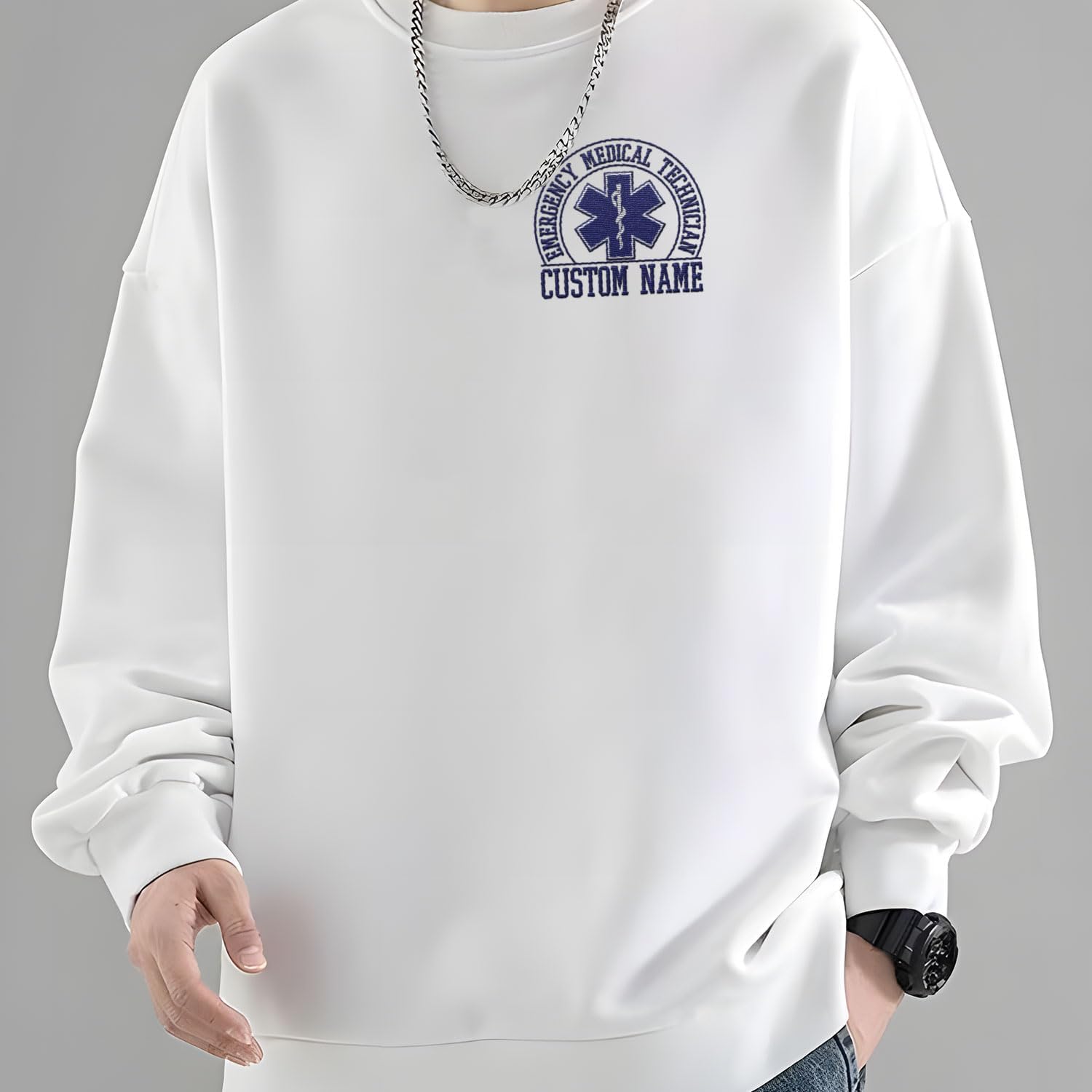 Suseaz Embroidered EMT EMS Sweatshirt Custom Paramedic Shirt Emergency Medical Services Hoodie