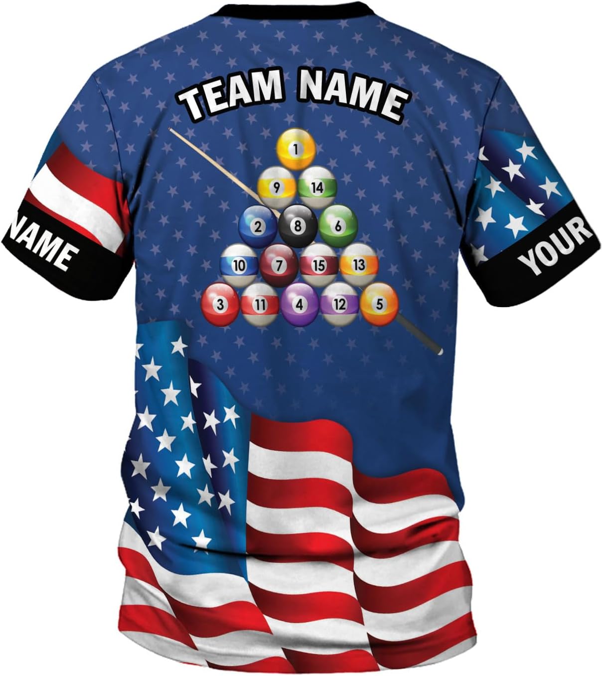 MoonArt Personalized Billiard Shirts 3D Billiard Shirt Custom Billiard Flag Shirt Men's Pool Billiards Shirt 8 Ball Men Women