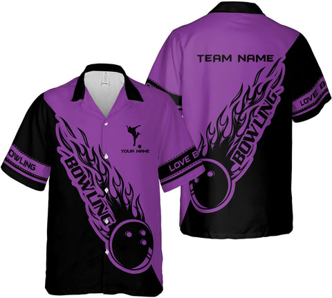 Mostprints Personalized Name Bowling Hawaii Shirts for Men and Women 3D, Bowling Shirts for Team Bowling, Bowling Shirts Gift