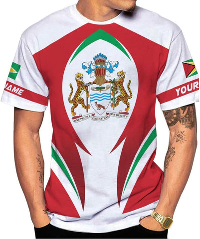 MoonArt Personalized Guyana Shirts - Guyanese Coat of Arms Flag 3D