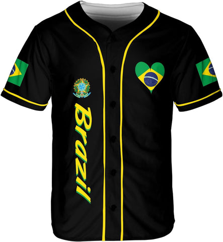 Mostprints Personalized Brazil Baseball Jersey Shirt 3D Brasil Brazilian Flag Bandera Bandeira Jersey Soccer for Men Women