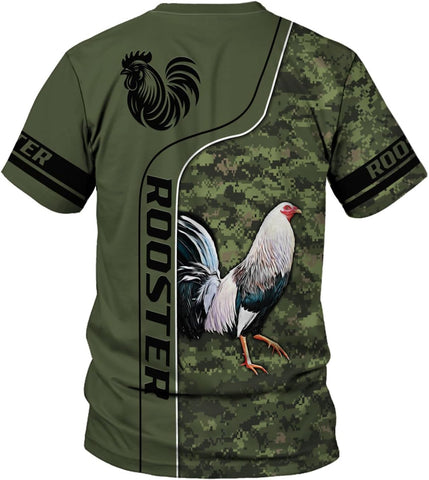Mostefy Personalized Name Rooster Shirt 3D, Rooster Shirts for Men, Chicken Tshirts Shirts for Women, Funny Chicken Shirts