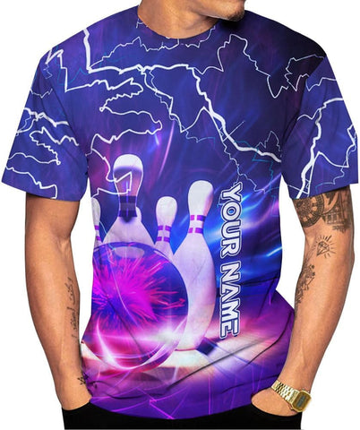 Rivelus Personalized Name Bowling Shirts for Men and Women 3D, Bowling Shirts for Team Bowling, Bowling Shirts Gift